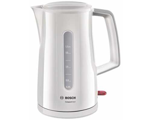 Чайник BOSCH TWK 3A014 Чайник BOSCH TWK 3A011, белый, 1,7 л, мощность 2400 Вт