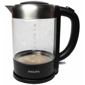 Чайник PHILIPS HD 9340/90, стекло, 1,5 л, 2200 Вт черный/прозрачный
