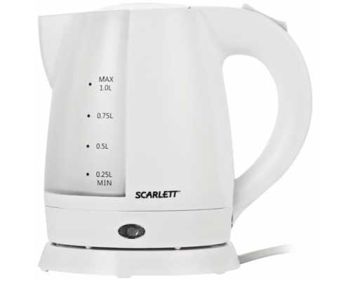 Чайник SCARLETT SC-EK18P40 белый пластик, 1 л, 1600 Вт