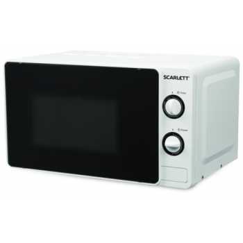 Микроволновая печь SCARLETT SC-MW9020S02M объем 20 л, механическое управление, белая