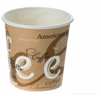 Стаканы бумажные однослойные COFFEE Стаканы бумажные однослойные COFFEE, 100 мл, 50 шт/уп, для горячих и холодных напитков