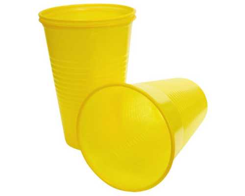 Стаканы пластиковые СТИРОЛПЛАСТ Стаканы пластиковые СТИРОЛПЛАСТ, 200 мл, желтые, 200шт/уп, для горячих и холодных напитков