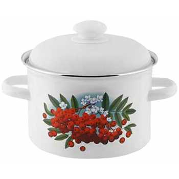 Кастрюля эмалированная с крышкой, 2 л