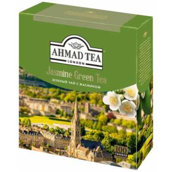 Чай AHMAD зеленый Tea Green Jasmine, с жасмином, 100 пакетиков по 2 г