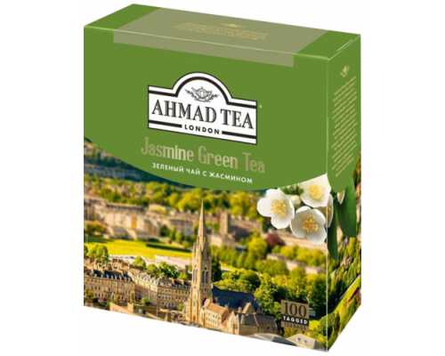 Чай AHMAD зеленый Tea Green Jasmine, с жасмином, 100 пакетиков по 2 г