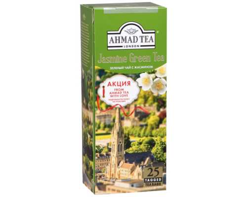 Чай AHMAD зеленый Tea Green Jasmine, с жасмином, 25 пакетиков по 1,5 г