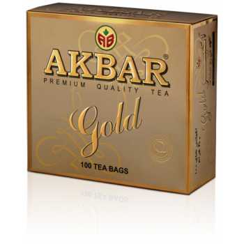 Чай AKBAR Gold черный, 100 пакетиков по 2 г