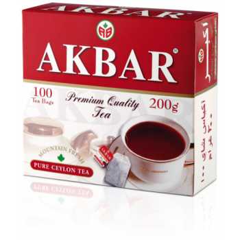 Чай AKBAR Premium Quality Tia, красн/белый ярлык, 100 пакетиков по 2 г
