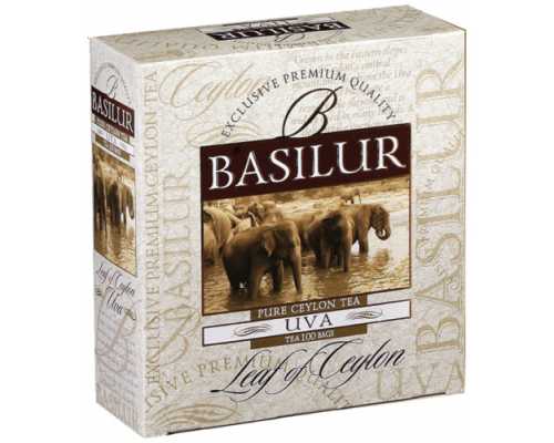 Чай BASILUR  Лист Цейлона Ува, черный, 100 пакетиков по 2 г