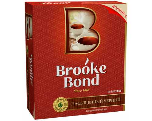 Чай BROOKE BOND черный, 100 пакетиков по 1,8 г