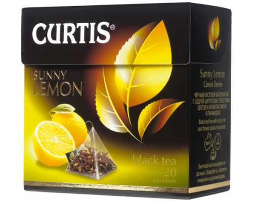 Чай CURTIS Пирамидки Sunny Lemon, черный с лимоном, 20 пирамидок по 1,7 г
