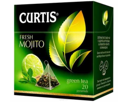 Чай CURTIS Пирамидки, зеленый Fresh Mojito, мята, 20 пирамидок по 1,7 г