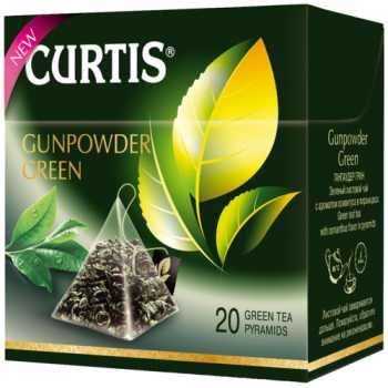 Чай CURTIS Пирамидки, зеленый Green Gunpowder, 20 пирамидок по 1,7 г
