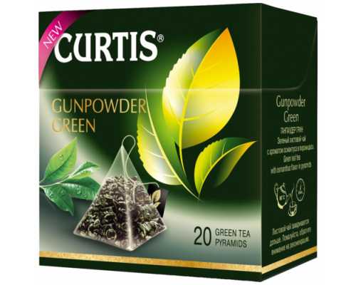 Чай CURTIS Пирамидки, зеленый Green Gunpowder, 20 пирамидок по 1,7 г