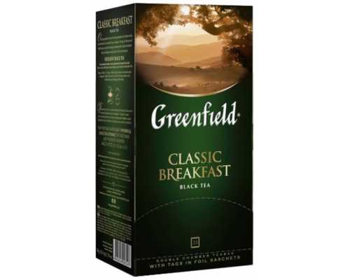 Чай GREENFIELD Чай GREENFIELD, Classic Breakfast, черный, 25 пакетиков по 2 г