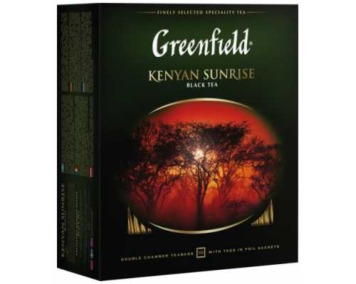 Чай GREENFIELD Чай GREENFIELD Kenyan Sunrise, черный кенийский, 100 пакетиков по 2 г