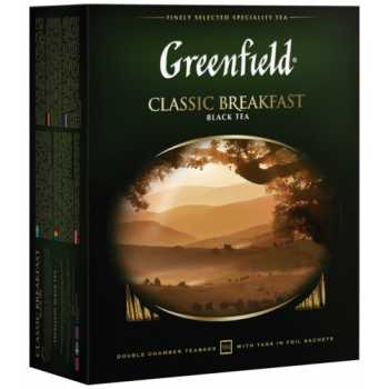 Чай GREENFIELD Classic Breakfast, черный, 100 пакетиков