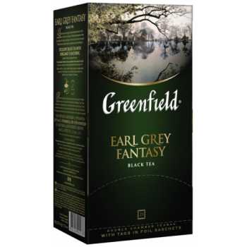 Чай GREENFIELD Earl grey fantasy, черный с бергамотом, 25 пакетиков по 2 г