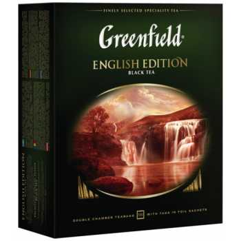 Чай GREENFIELD English Edition, черный, 100 пакетиков по 2 г