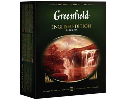 Чай GREENFIELD English Edition, черный, 100 пакетиков по 2 г