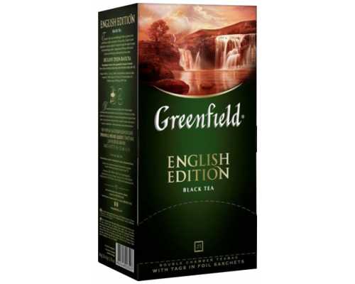 Чай GREENFIELD English Edition, черный, 25 пакетиков по 2 г