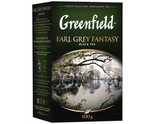 Чай GREENFIELD листовой Earl Grey Fantasy, черный с бергамотом, 100 г
