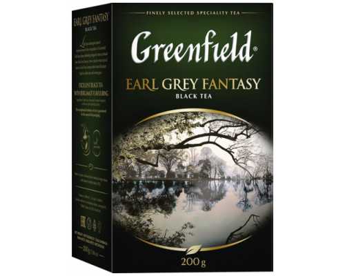 Чай GREENFIELD листовой Earl Grey Fantasy, черный с бергамотом, 200 г