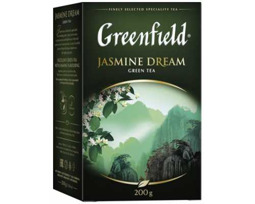 Чай GREENFIELD листовой Jasmine Dream, зеленый с жасмином, 200 г