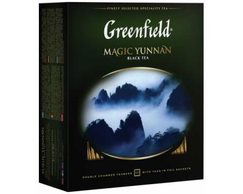 Чай GREENFIELD Magic Yunnan, черный, 100 пакетиков по 2 г