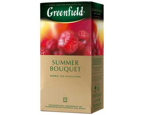 Чай GREENFIELD пакетированный, травяной Чай GREENFIELD пакетированный, фруктовый, Summer Bouguet, 25 пакетиков по 2 г