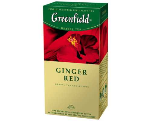Чай GREENFIELD пакетированный, травяной Ginger Red, фруктовый, 25 пакетиков по 2 г