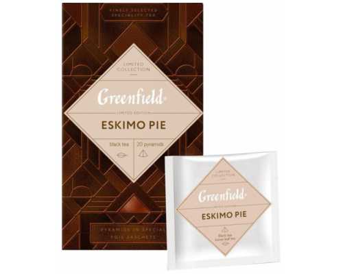 Чай GREENFIELD Пирамидки Eskimo Pie, черный с эскимо и пирогом 20 пактиков по 2,2 г
