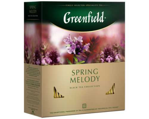 Чай GREENFIELD Spring Melody, черный , 100 пакетиков по 2 г