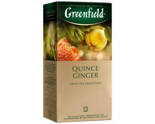 Чай GREENFIELD зеленый Quince Ginger, 25 пакетиков по 2 г