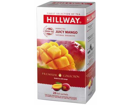 Чай HILLWAY травяной Juicy mango, с ароматов манго, 25 пакетиков по 1,5 г