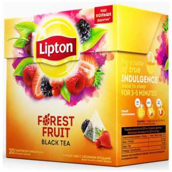 Чай LIPTON Пирамидки Forest Fruit Tea, кусочками лесных ягод, 20 пакетиков по 1,7 г