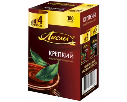 Чай ЛИСМА Крепкий, черный индийский, 100 г