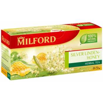 Чай MILFORD, травяной Silver linden-Honey, липа и мед, 20 пакетиков по 2 г