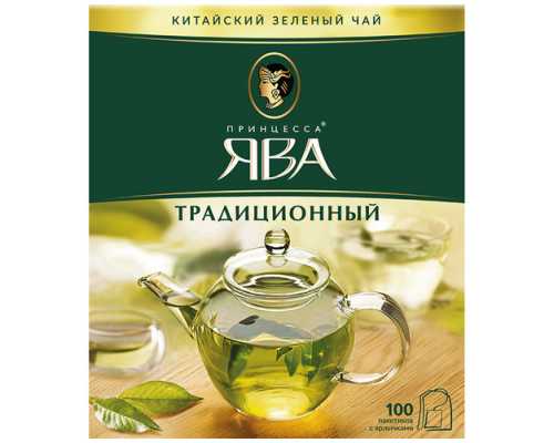 Чай ПРИНЦЕССА ЯВА, зеленый 100 пакетиков по 2 г