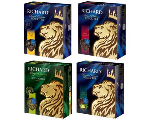 Чай RICHARD Earl Grey, черный, 100 пакетиков по 2 г