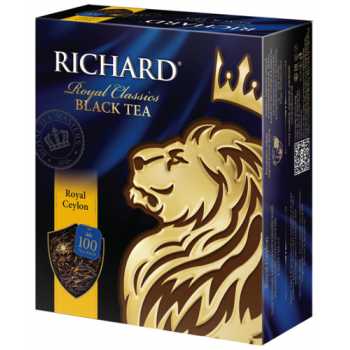 Чай RICHARD Royal Ceylon, черный, 100 пакетиков по 2 г