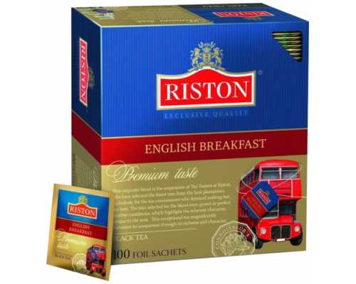 Чай RISTON English Breakfast Tea, черный, 100 пакетиков по 2 г