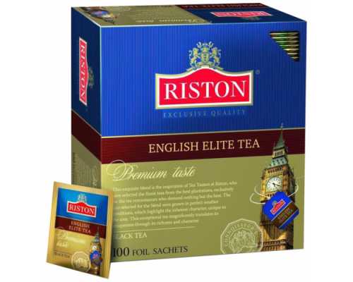 Чай RISTON English Elite Tea, черный с бергамотом, 100 пакетиков по 2 г