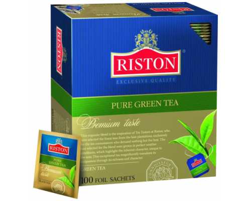 Чай RISTON, зеленый Green Tea Pure, 100 пакетиков по 2 г