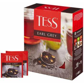Чай TESS Earl Grey, 100 пакетиков по 1,8 г