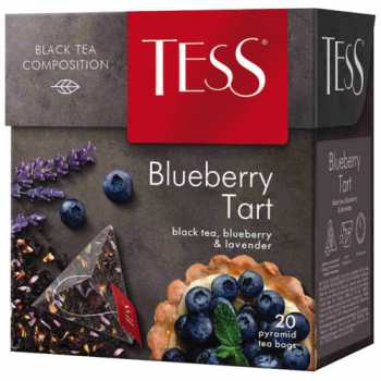 Чай TESS Пирамидки Blueberry Tart, черный, 20 пакетиков по 1,8 г