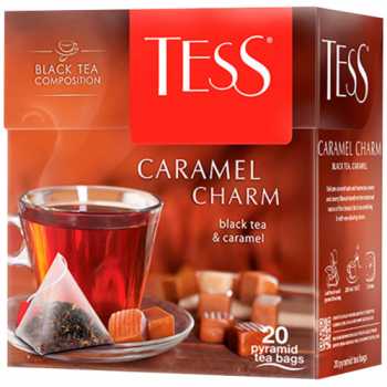Чай TESS Пирамидки Caramel Charm, черный, 20 пакетиков по 1,8 г