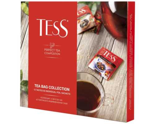 Чай TESS подарочный набор ассорти 12 видов, 60 пакетиков по 1,8 г
