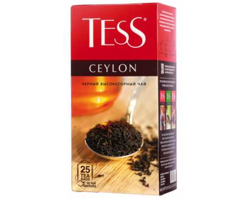 Чай TESS Сeylon, черный, 25 пакетиков по 2 г