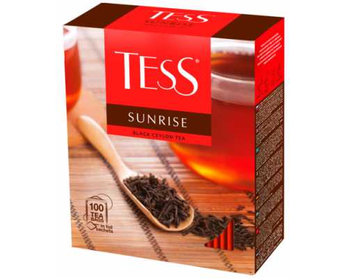 Чай TESS Sunrise, черный, 100 пакетиков по 1,8 г